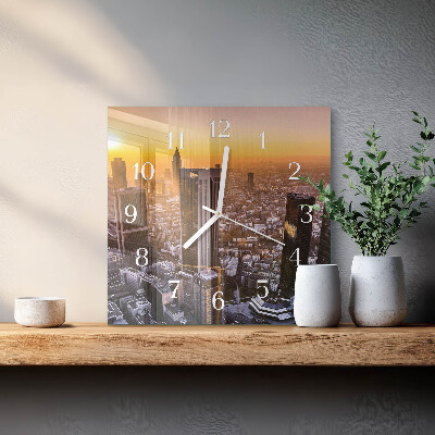 Quadratische wanduhr Sonnenuntergang