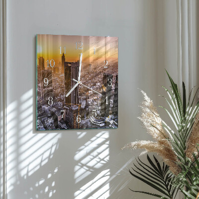 Quadratische wanduhr Sonnenuntergang