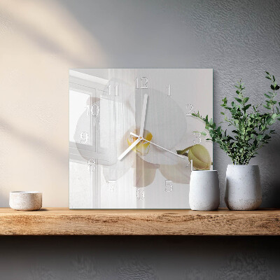 Moderne wanduhr quadratisch Orchidee