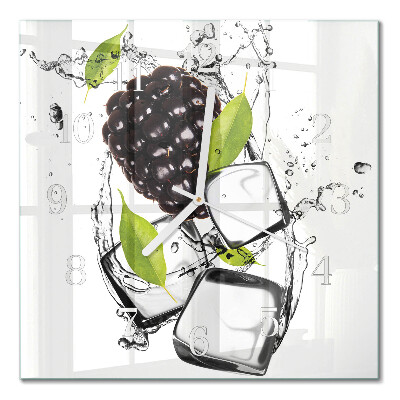 Quadratische wanduhr modern Brombeere