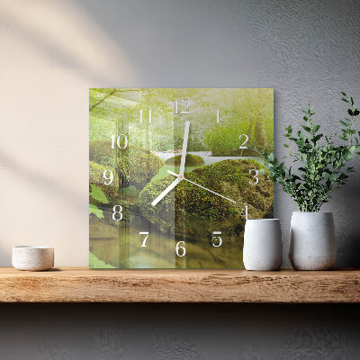 Moderne wanduhr quadratisch Natur