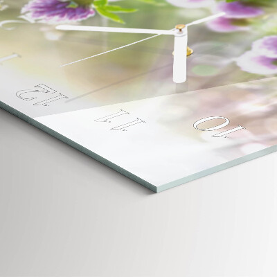 Quadratische wanduhr Blumen