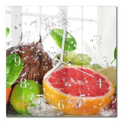 Moderne wanduhr quadratisch Obst