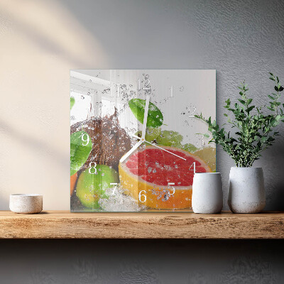 Moderne wanduhr quadratisch Obst