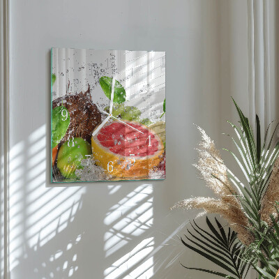 Moderne wanduhr quadratisch Obst