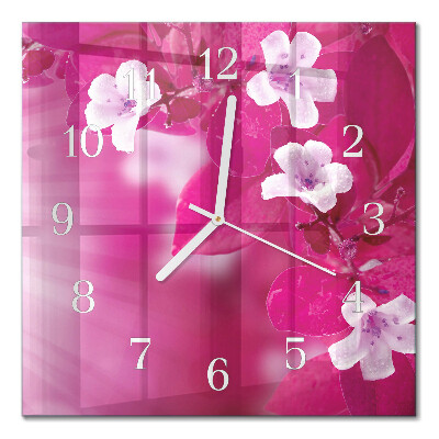 Moderne wanduhr quadratisch Blumen