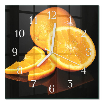 Quadratische wanduhr Orangen