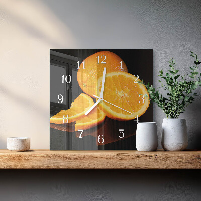 Quadratische wanduhr Orangen