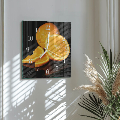 Quadratische wanduhr Orangen