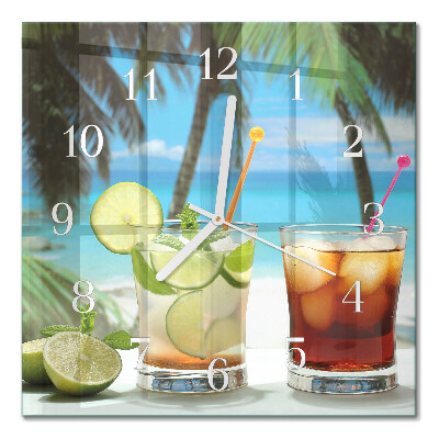 Glasuhr quadratisch Cocktail