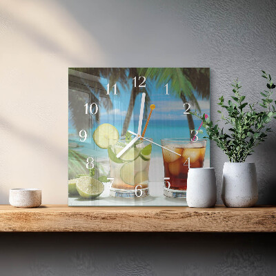 Glasuhr quadratisch Cocktail