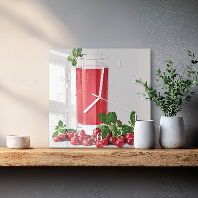 Quadratische wanduhr modern Cranberries