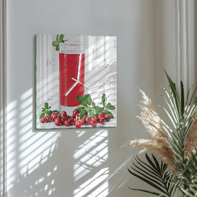 Quadratische wanduhr modern Cranberries
