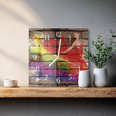 Wanduhr mit motiv quadratisch Ziegel