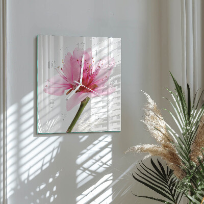 Glasuhr quadratisch Blume