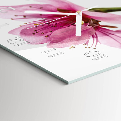 Glasuhr quadratisch Blume