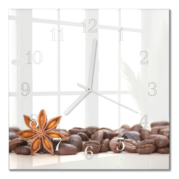 Wanduhr mit motiv quadratisch Kaffeebohnen