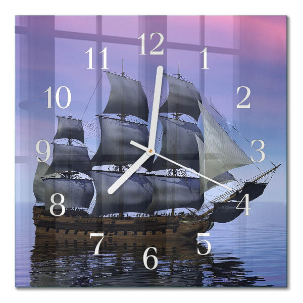 Moderne wanduhr quadratisch Segeln