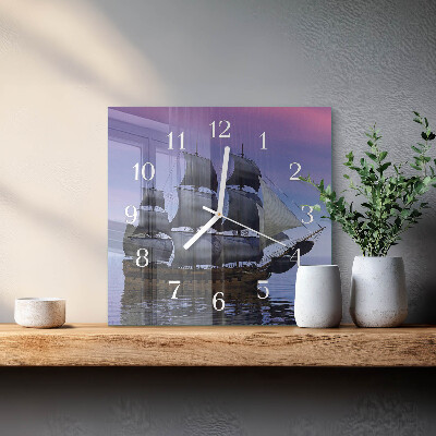 Moderne wanduhr quadratisch Segeln