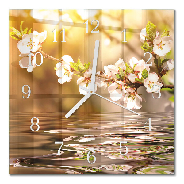 Moderne wanduhr quadratisch Blumen