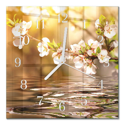 Moderne wanduhr quadratisch Blumen
