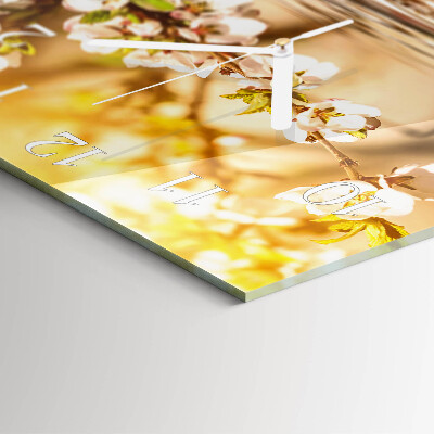 Quadratische wanduhr Blumen