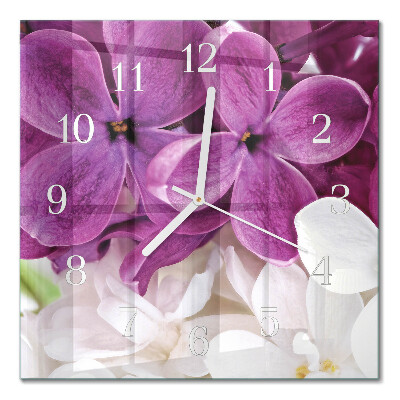 Wanduhr mit motiv quadratisch Blumen