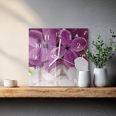 Wanduhr mit motiv quadratisch Blumen