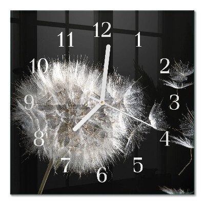 Moderne wanduhr quadratisch Löwenzahn