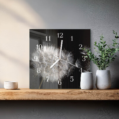 Moderne wanduhr quadratisch Löwenzahn