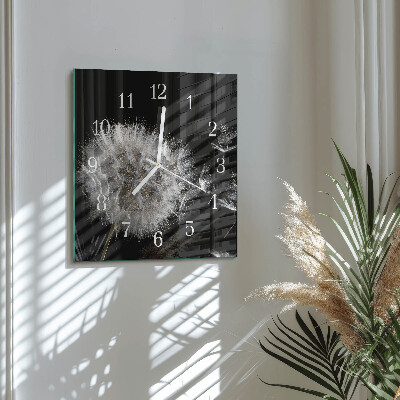 Moderne wanduhr quadratisch Löwenzahn