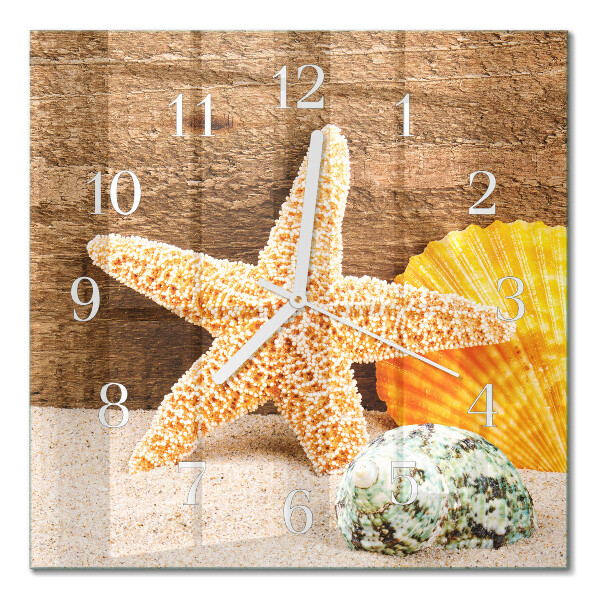 Quadratische wanduhr Seestern