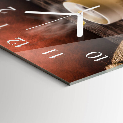 Quadratische wanduhr modern Kaffee