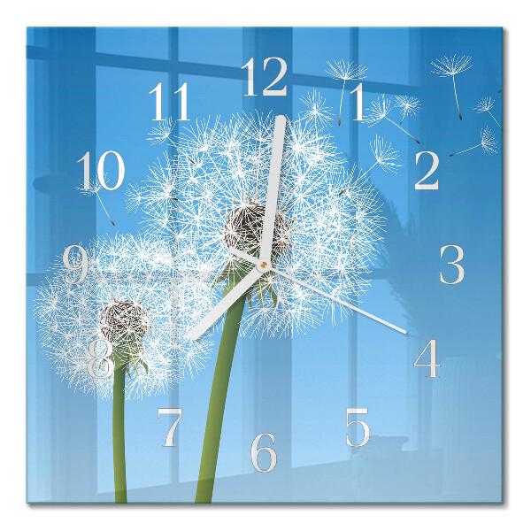 Quadratische wanduhr Löwenzahn