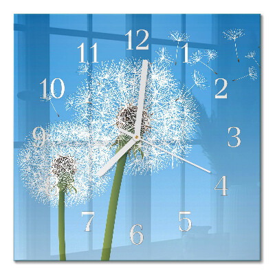 Quadratische wanduhr Löwenzahn
