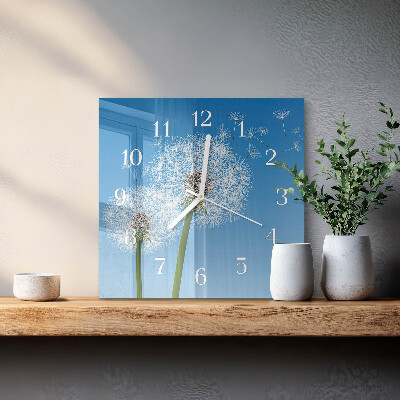 Quadratische wanduhr Löwenzahn