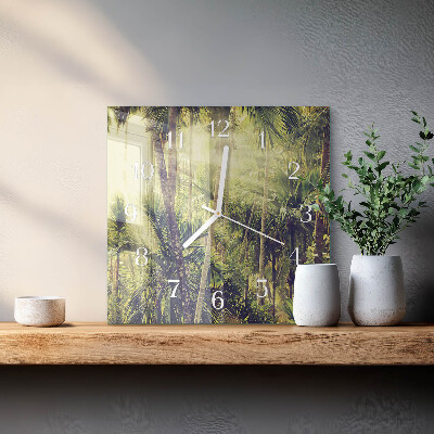 Quadratische wanduhr modern Palmen