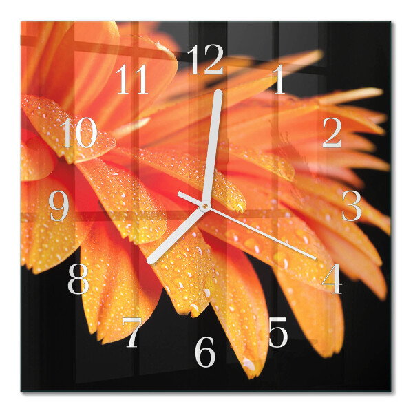Moderne wanduhr quadratisch Gerbera