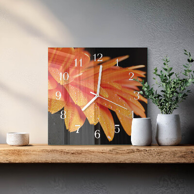 Moderne wanduhr quadratisch Gerbera