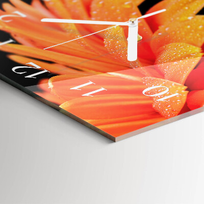Moderne wanduhr quadratisch Gerbera