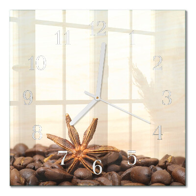 Wanduhr mit motiv quadratisch Kaffeebohnen