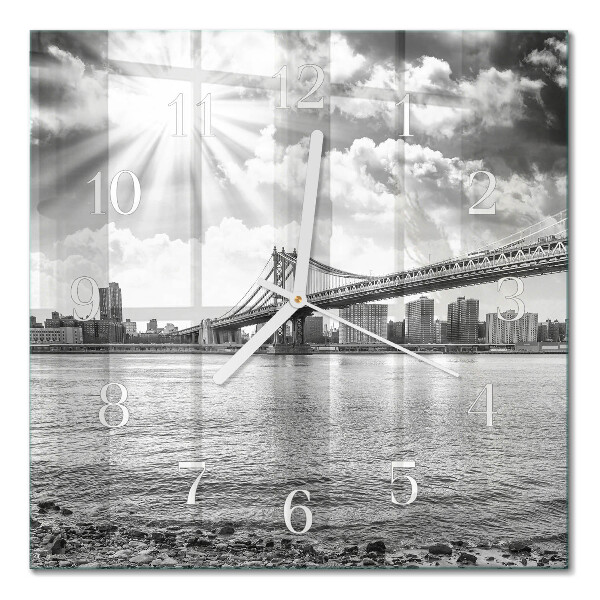 Quadratische wanduhr Brücke