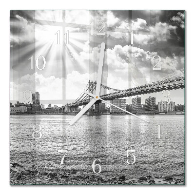 Quadratische wanduhr Brücke