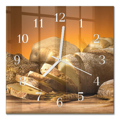 Quadratische wanduhr modern Brot