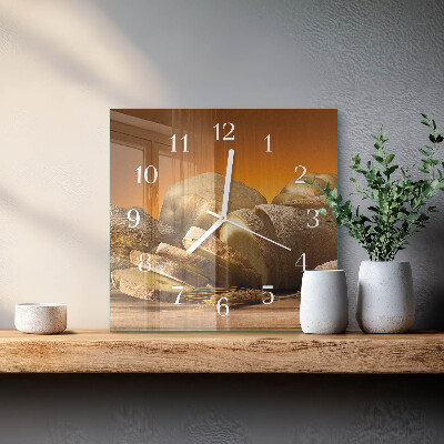Quadratische wanduhr modern Brot