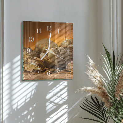 Quadratische wanduhr modern Brot