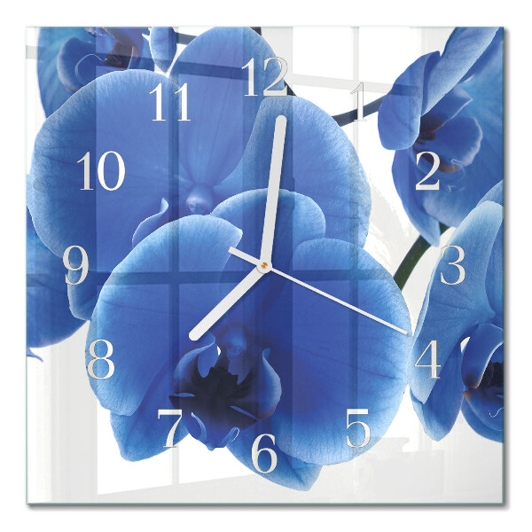 Quadratische wanduhr Orchidee