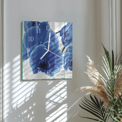 Quadratische wanduhr Orchidee