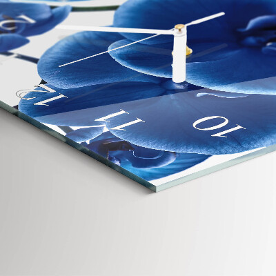 Quadratische wanduhr Orchidee