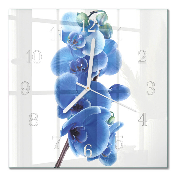 Quadratische wanduhr modern Orchidee